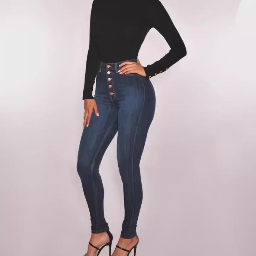 Kadın Yüksek Bel Esnek Slim Jean - Seksi ve Şık