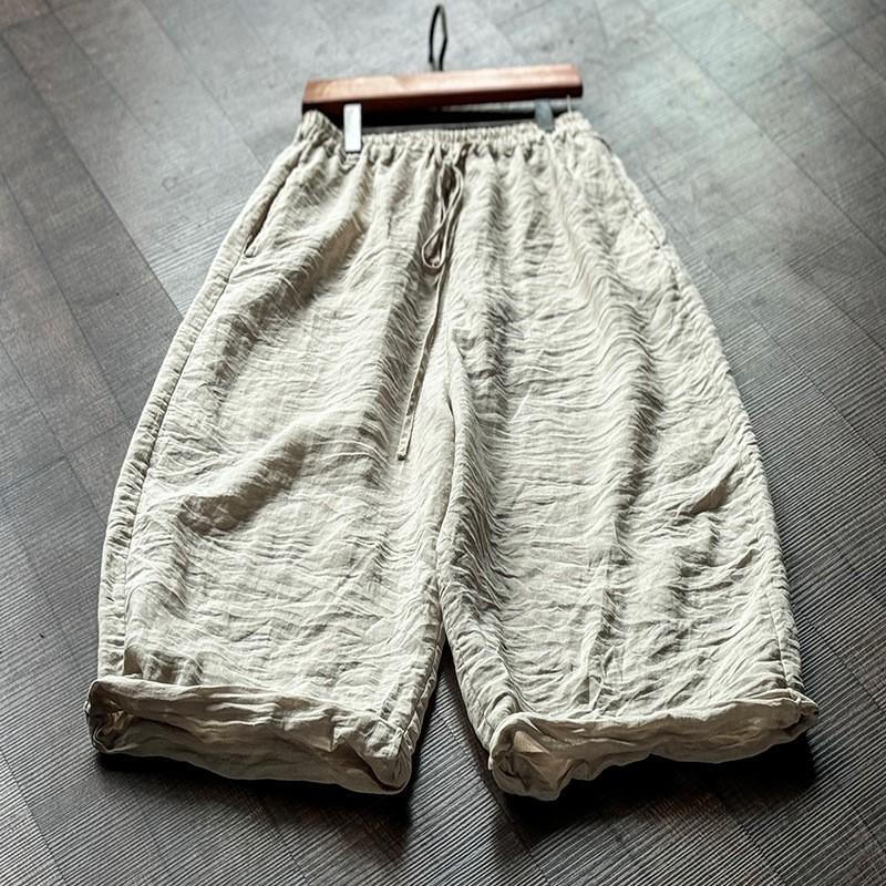 Johnature Women Solid Color Wide Leg Pants Elastic Waist Pockets Autumn Loose Trousers Women Pants