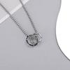 New Double Ring Bamboo Pendant Trendy Necklace High-end Feel Men's Niche Sweater Chain Clavicle Chain National Trend Ins Style