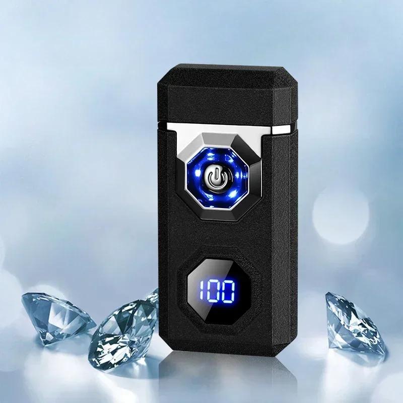 Large Flame Arc Metal Lighter Windproof LED Lighting Power Display Ignition Display Fast Charging Ignition Gadget