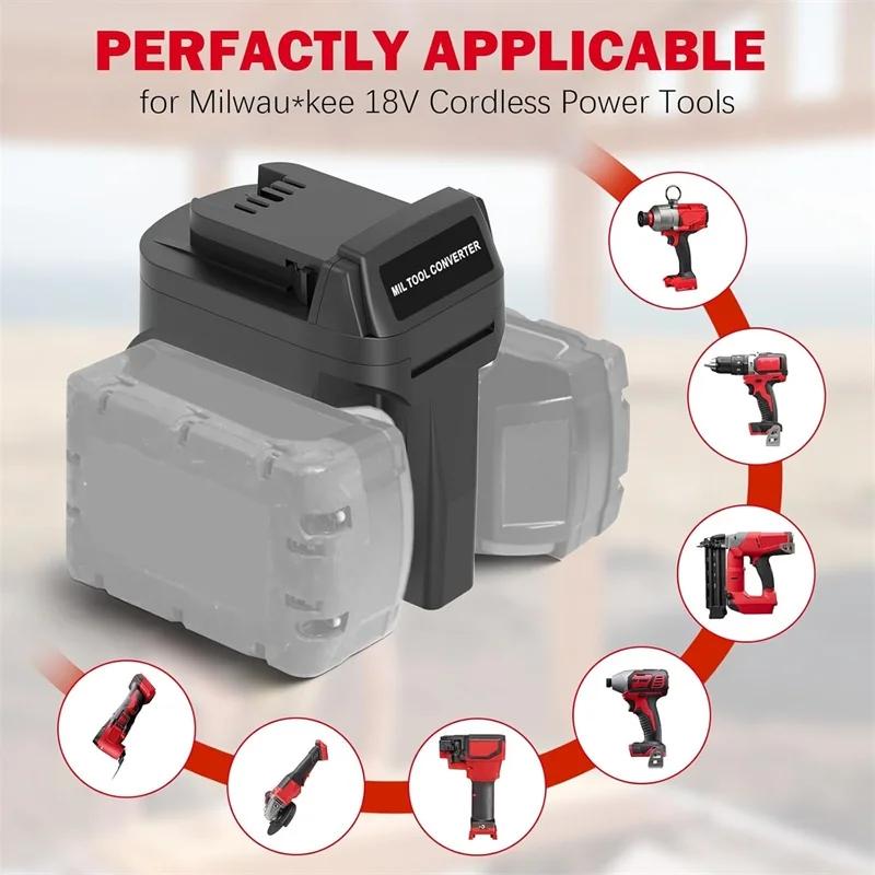 2-in-1 Konverter-Adapter für 2 Pakete Für Milwaukee 18V Akku Zu Für Milwaukee 18V Akku-Elektrowerkzeug Arbeitszeit verlängern