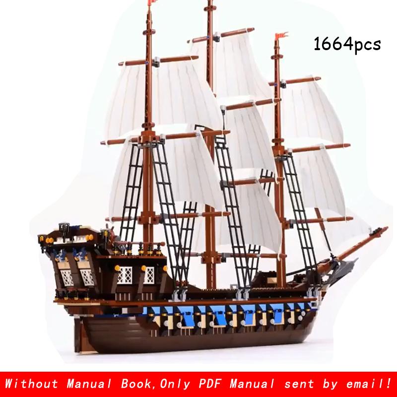 

Пиратский корабль Imperial Caribbean Building Blocks Set Флагманская модель Рождественские подарки для детей Игрушки