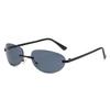 Metal Rimless Babes Sunglasses Oval Trimmed Hip Hop Sunglasses Uv-Proof Glasses