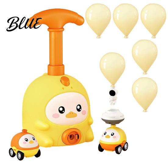 Balloon Car Toy Animal Air-Powered with Pump Cartoon Pig Duck Inflator Seal Launcher Educational Toddlers Boys Girls Vehicle