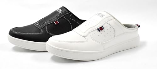 EDWIN Men's Slip-On Sneakers, Clogs, and Sliders, Stylish, Lightweight, Easy to Match, Perfect for Office or Casual Wear, Size 26.5cm, Black, EDW-7060
