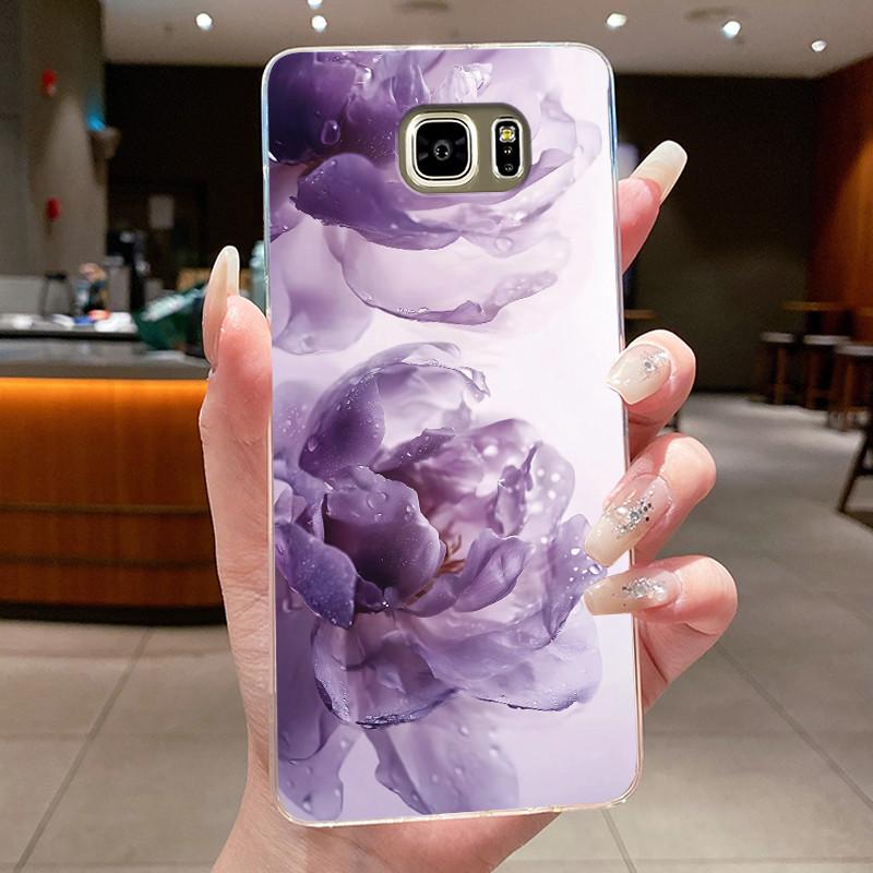 

For Samsung Galaxy Note 5 Shockproof TPU Clear Cover Anime Style Pattern Black Rose, Red Rose, Sunflower Protective Casing Samsung Galaxy Note5