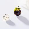 Blucome Cute Cartoon Anime Mangosteen Shape Enamel Brooches for Women Men Suit Scarf Hijiab Pins