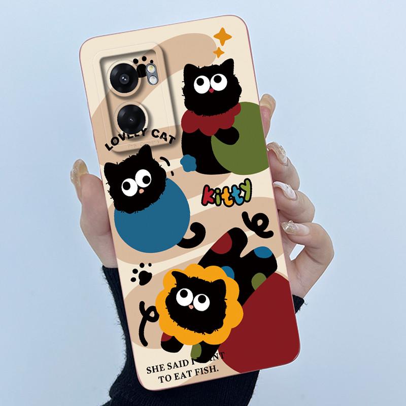 Hülle Für Realme Narzo 50 5G V23 5G Q5i Niedlicher Panda Süße Katzen Silikon Weiche Rückseite RMX3572 RMX3571 Stoßfänger Schutzhülle