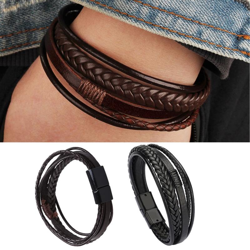 Fashion Leather Rope Hand-Woven Bracelet Men's Bracelet Ethnic Style Jewelry For Women Men Handmade Friendship Gifts