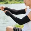 Summer Ice Cool Fingerless Arm Sleeves High Elastic Ice Silk Elbow Sleeve for Outdoor Riding Fishing Sports