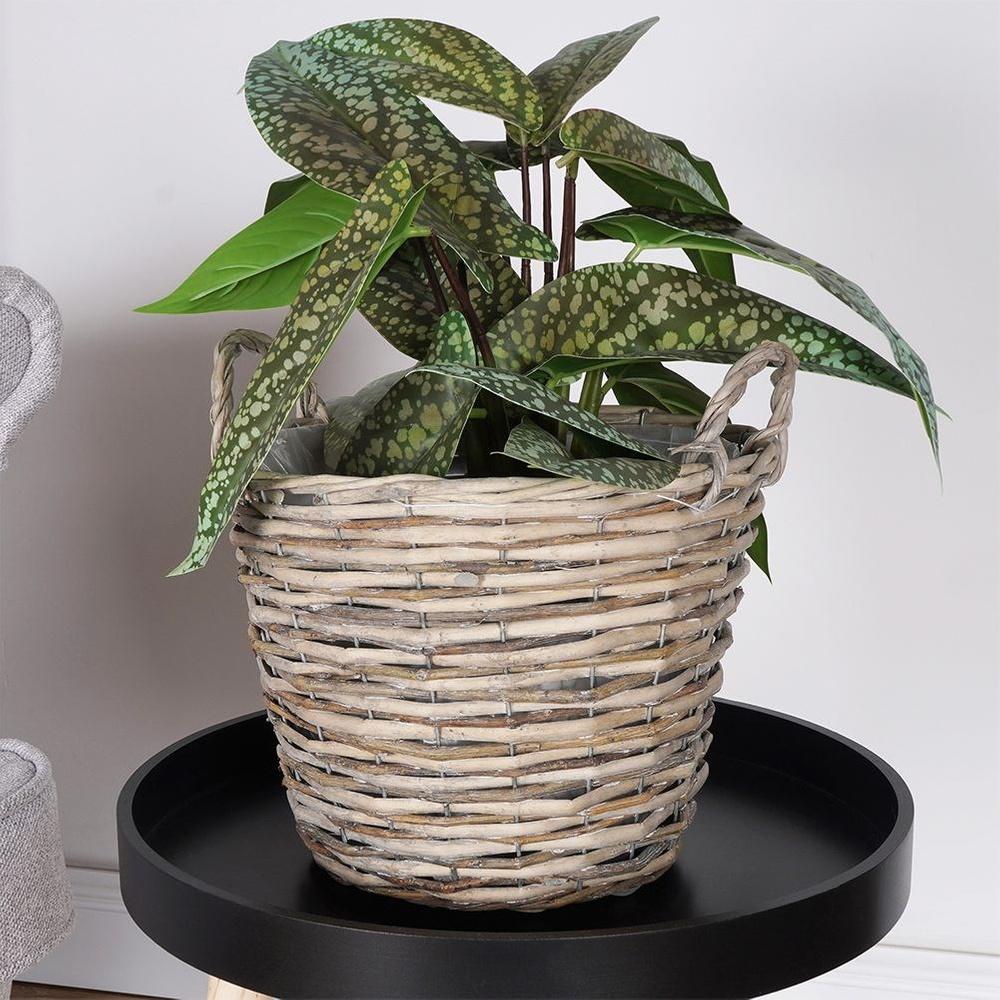 Wicker flowerpot cover 22x22 cm