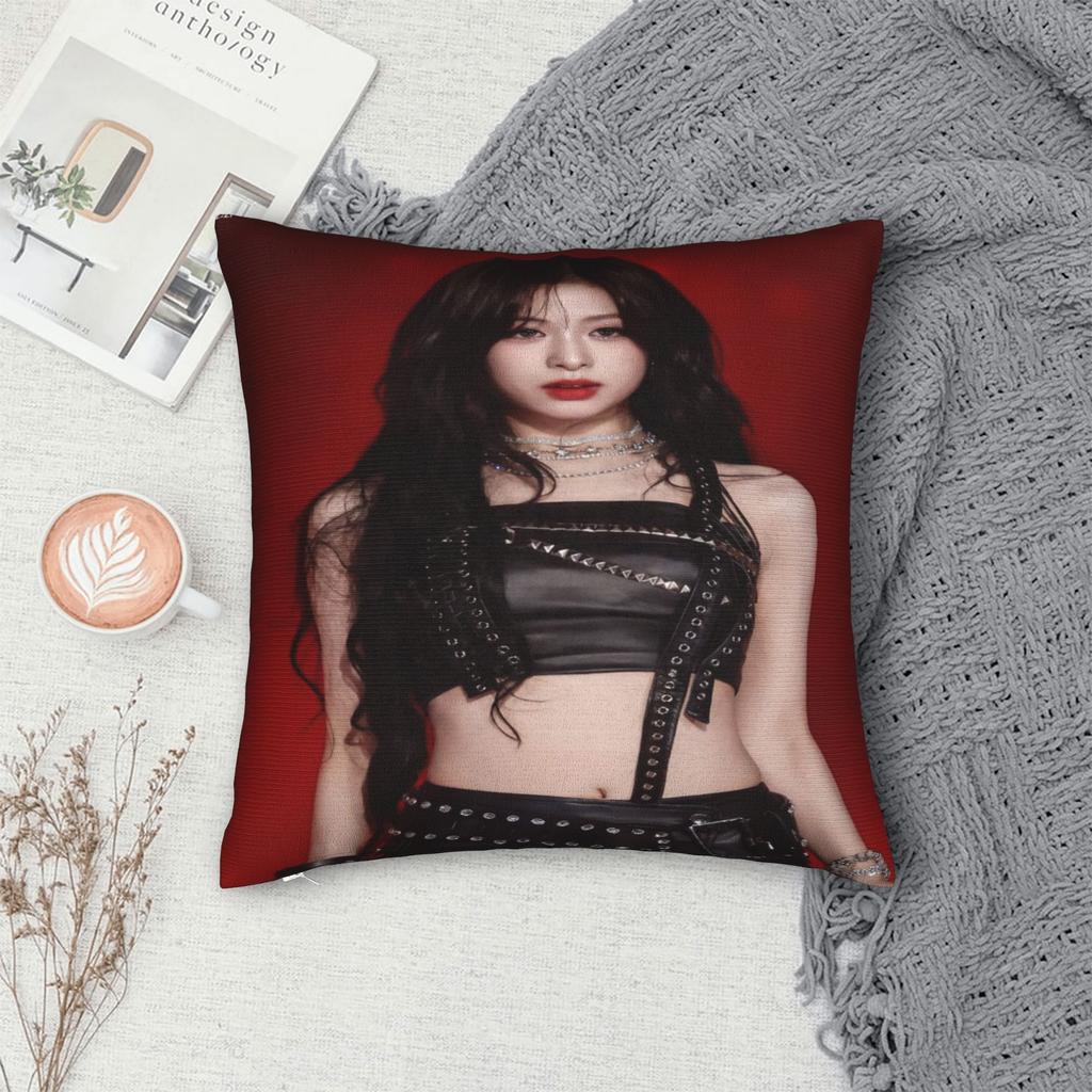 AHYEON babymonsters kpop Poszewka na poduszkę Merch Nadrukowana poszewka na poduszkę Poszewki na poduszki Wystrój domu Zapinana na zamek Błyskawiczny Wiele rozmiarów