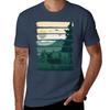 Vintage Deer Forest Nature Wildlife Trees TShirt Large Size Casual Short Sleeve Top TShirt
