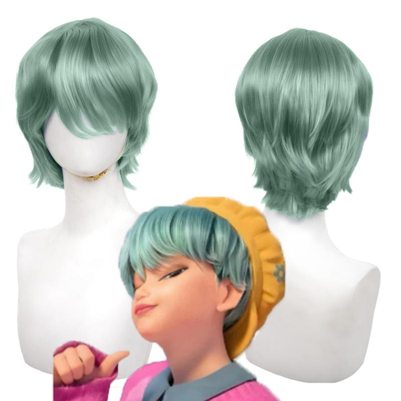 Demon Hunters Costume Wigs Saja Boys Baby Cosplay Synthetic Wig Green Short Wigs Halloween Party Supplies Cosplay Props
