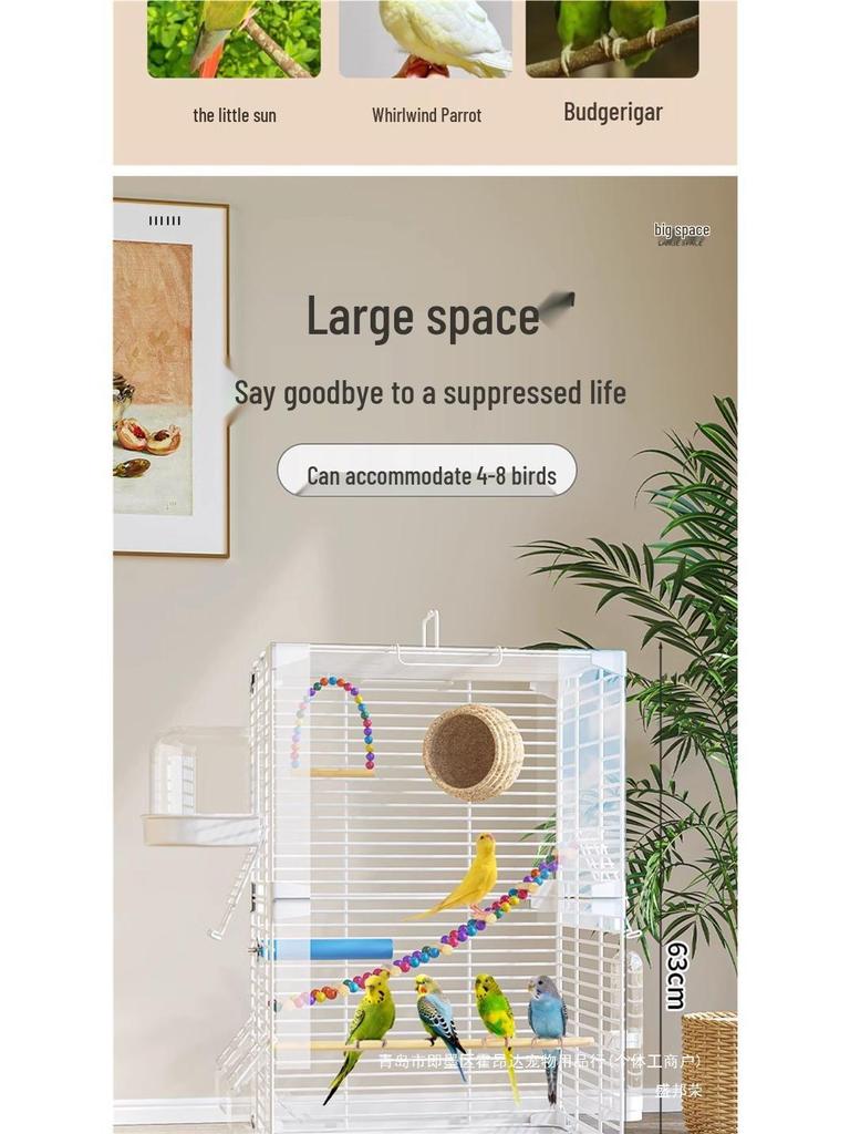 Luxury Birdcage with Breeding Box for Parrots and Budgies - Large Aviary for Cockatiels, Mynas, and More