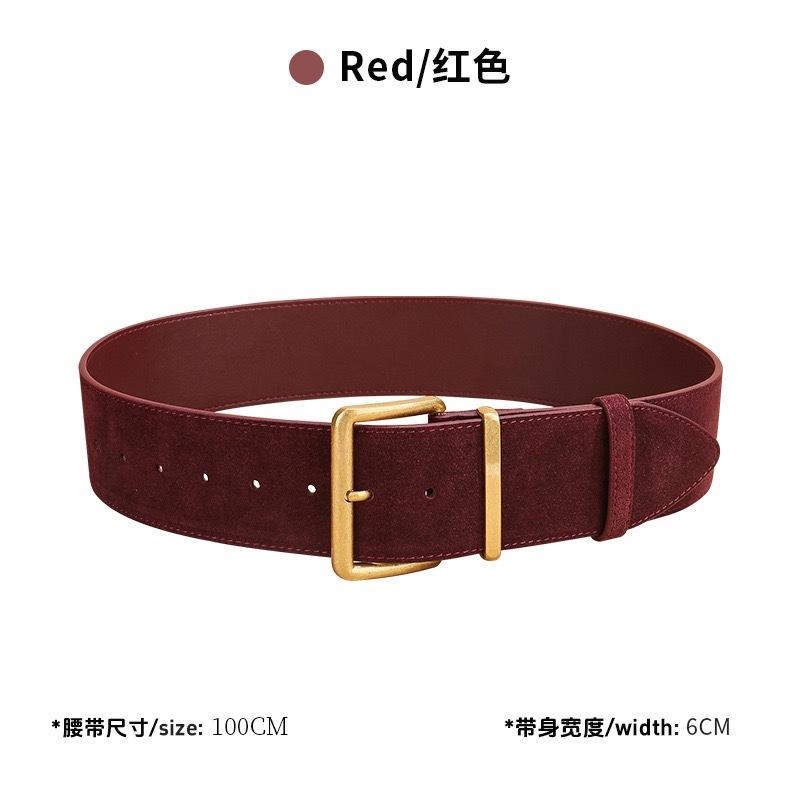 Velvet Matte Leather Women'S Belt Cowhide With Suit Coat Jacket Decoration Women'S Super Wide Premium Belt