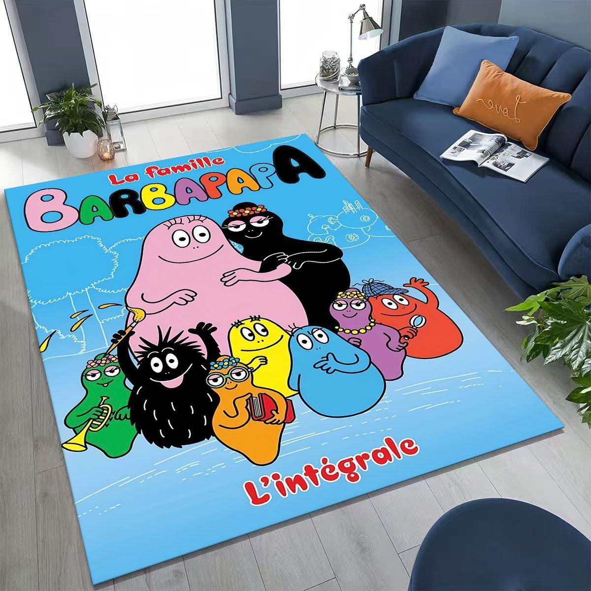 

Cartoon Les Barbapapa Barbamama Family Rug for Bedroom Living Room Sofa Home Doormat Decor, Large Kids Play Non-slip Floor Mat 100x120cm( 39x47in )