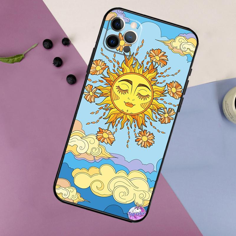 Indie Hippie Konst Telefonfodral För iPhone 17 16 15 14 11 12 13 Pro Max Plus 12 13 mini 16e 17 Air Bumper Cover
