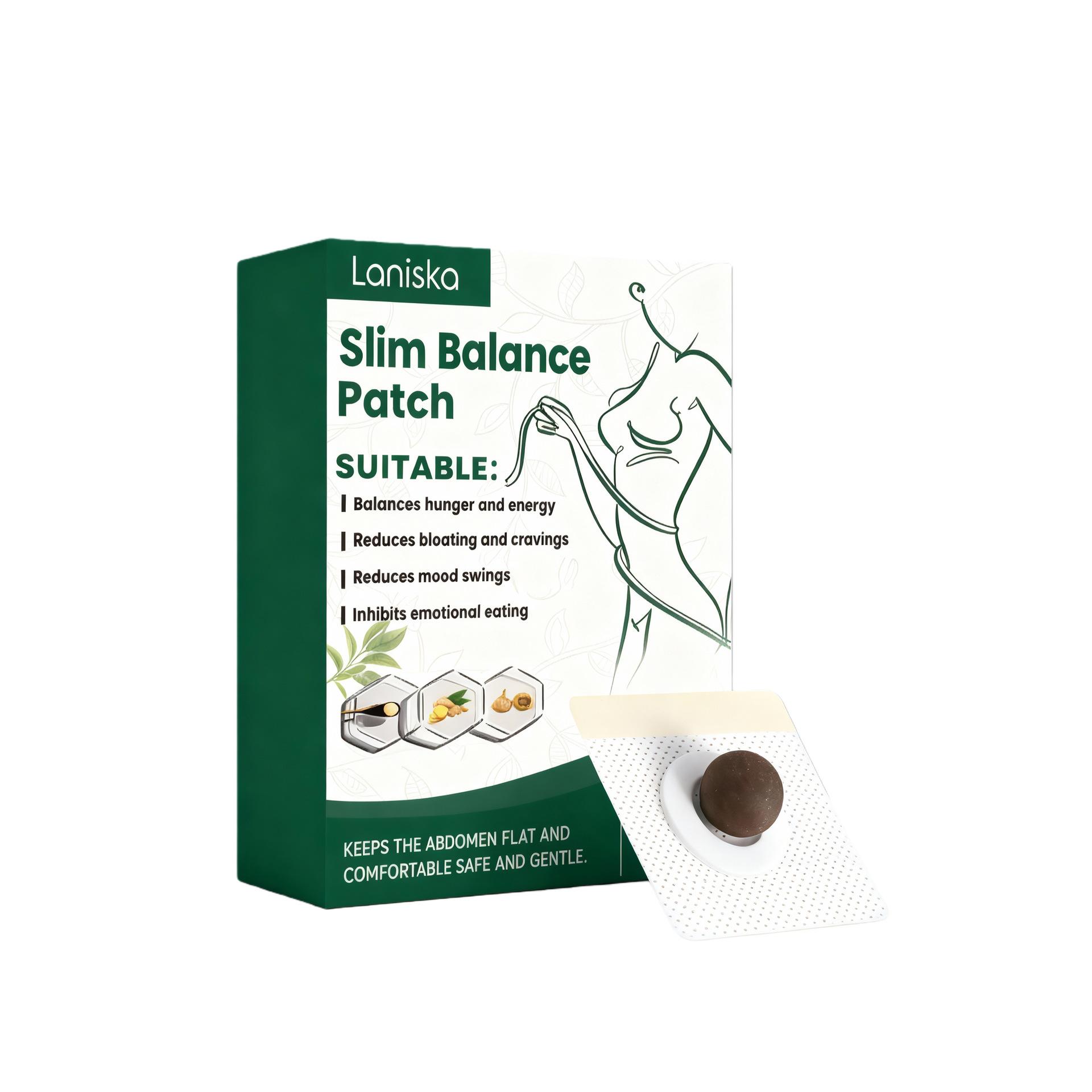 LANISKA Body Care Patches for Daily Care to Balance Soothe Abdominal Skin Reduces Bloating Cravings Gentle Formula Box Packaging
