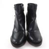 Great CHANEL short boots Double COCO Mark turn lock lamé leather black 36 G31285 Used
