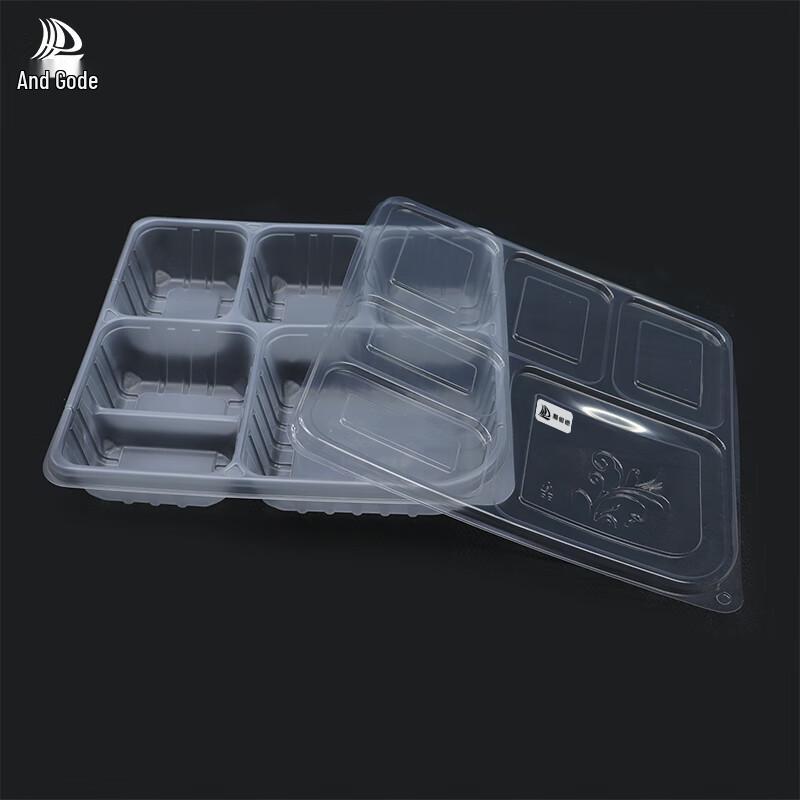 Hehe De Disposable 6-Compartment Rectangular Meal Box