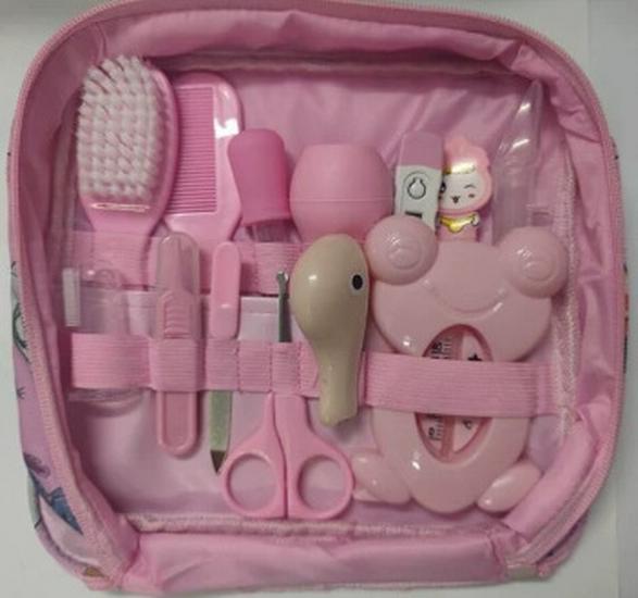 13-Piece Baby Care Set: Cloth Bag, Nasal Aspirator, Nail Clipper, Cartoon Design, Daily Cleaning Essentials