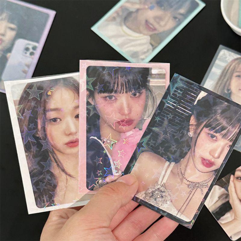 10 Pezzi/Confezione Custodie per Carte Ins Stelline Scintillanti Laser Toploader Custodie per Carte Fotocard Foto di Idol Custodia Protettiva