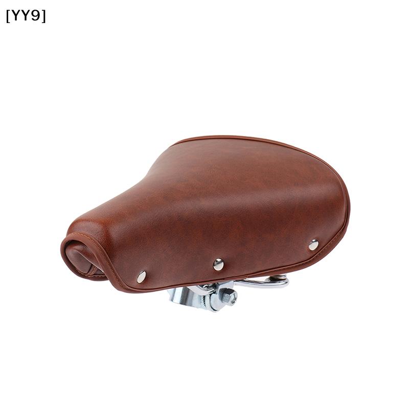 Vintage Retro Bicycle PU Leather  Seat, Comfortable Spring Bike Seat for Classic Bike[YY9]