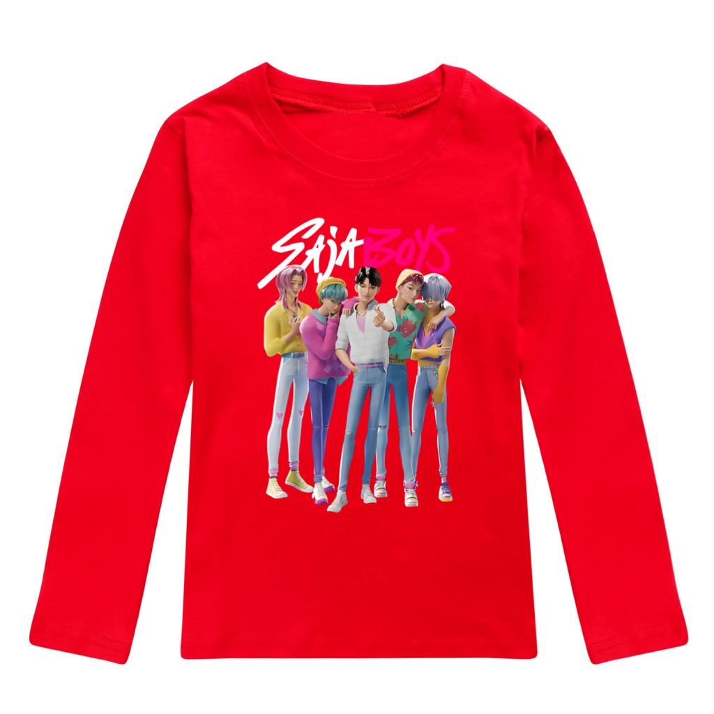 KPOP Łowcy Demonów Saja Chłopcy Koszulka Kreskówka Długi Rękaw Chłopcy Dziewczęta Nastolatki Ubrania Anime T-shirt Jesień Dziecięca Koszulka