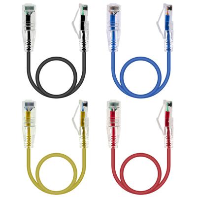 GeeekPi 4PCS Cat6A Ethernet Short Shielded Network White Cable, Snag-Free Cable, (50 Cm/1.64 Ft)
