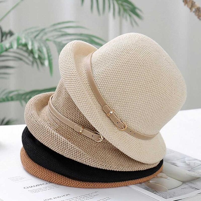 Шляпа-ведро вязаная с круглым ремешком 4 цвета ivory