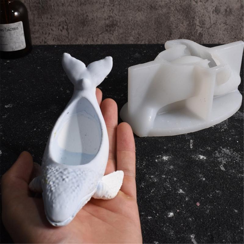 Silicone Candle Holder Molds Whale Shape Candle Cup Molds Silicone Craft Molds Candlestick Molds for Hand-Making Craft