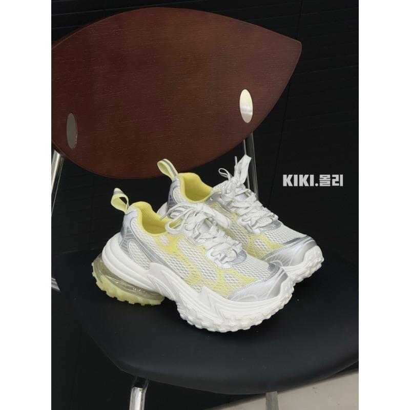 

Tire sole dad shoes women s new spring and summer breathable fashion versatile heightening platform muffin shoes with wide-leg pants 39 жовтий