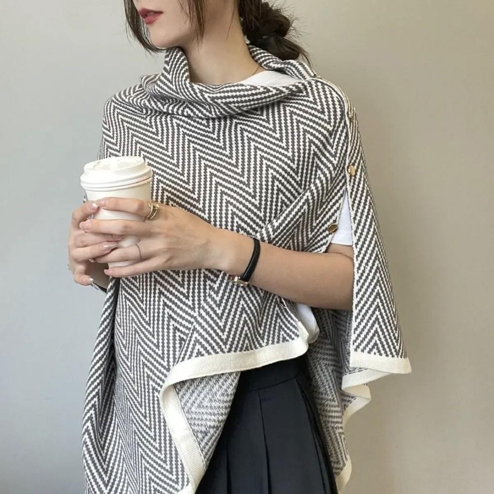 Plush Winter Cashmere Scarves Striped Long Shawl Elegant Imitate Cashmere Scarf  Student