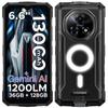 Doogee Fire 5 Ultra 4G Robustes Smartphone 1200LM Doppeltes Campinglicht 13000mAh 18W 36GB+128GB 6,6" HD+90Hz