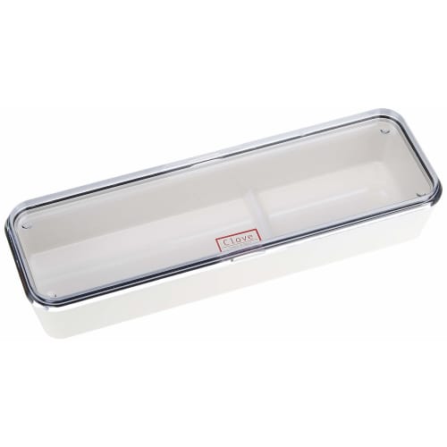 Pearl Metal Cutlery Case with Lid, White, Made in Tsubame-Sanjo, Japan, HB-2911