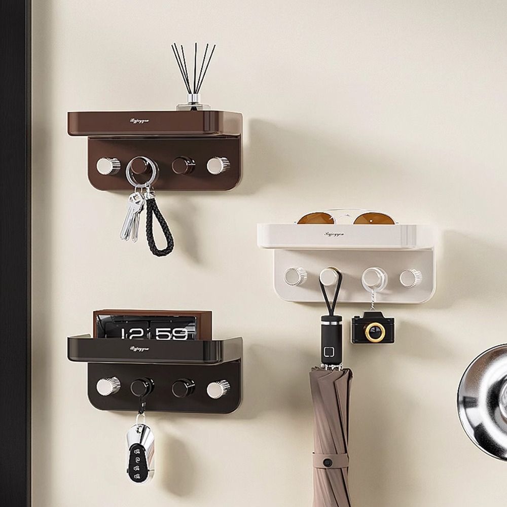 

No Drilling Wall Mounted Shelf Durable Storage Rack Storage Box Storage and Sorting білий