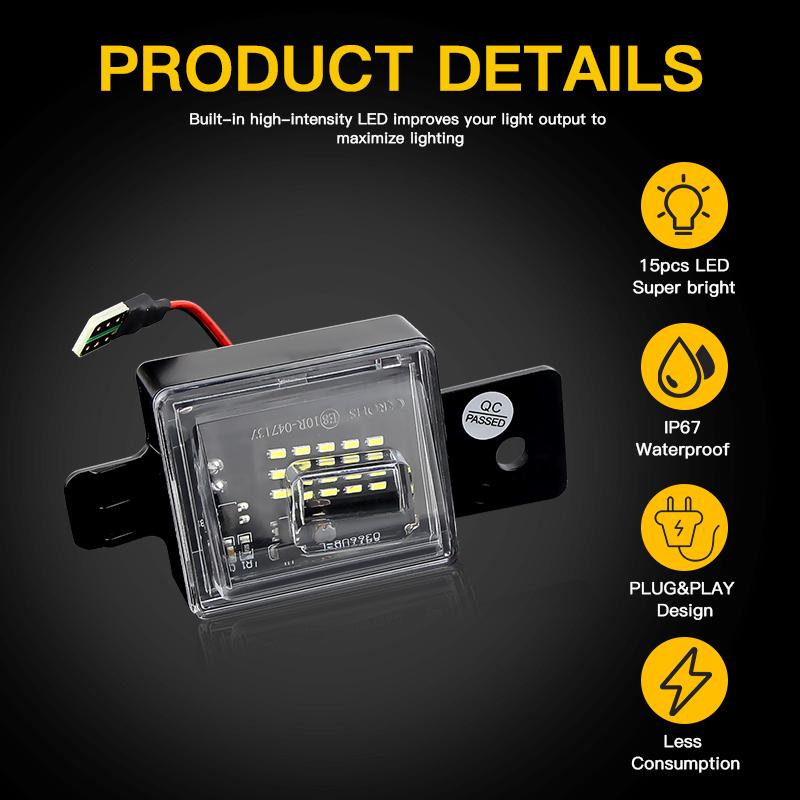 For Chevrolet Silverado GMC Sierra 1500 2500HD/500HD 3500HD 2015-2025 Led License Number Plate Light Tail Tag Lamp Car Accessory
