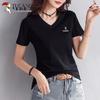 Woodpecker Women's V-Neck Cotton T-Shirt