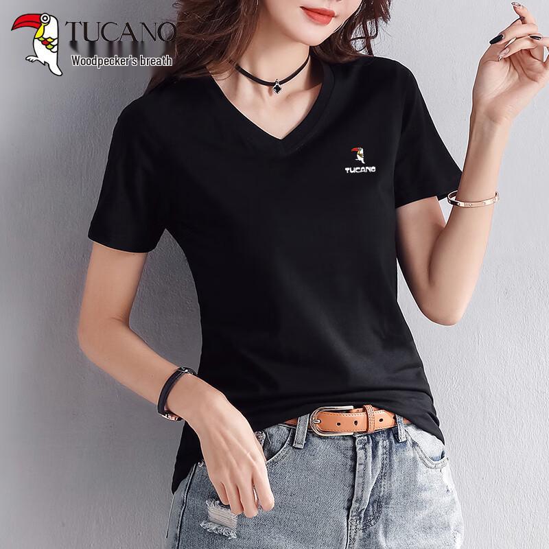 Woodpecker Women's V-Neck Cotton T-Shirt