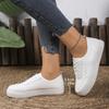 Large Size Women's Spring and Autumn New Round Head Large Size Flat Bottom Lace-up Board Shoes Casual Single Shoes Women