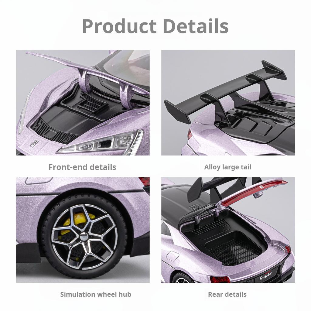 1:24 Yangwang U9 Model Car New Energy Super Car Diecast Alloy Simulation Collection Desktop Decoration Pull Back Kids Toy Gifts