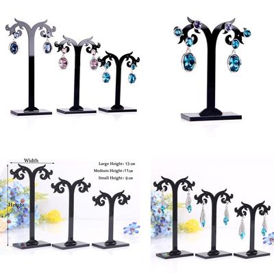 3 Pcs/Set Gift Black Earrings Holder Display Stands Detachable Different Height