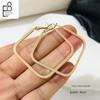 S925 Sterling Silver Simple 2026 New Style Square Hoop Earrings Exaggerated Large Earrings European and American Style Ear Studs