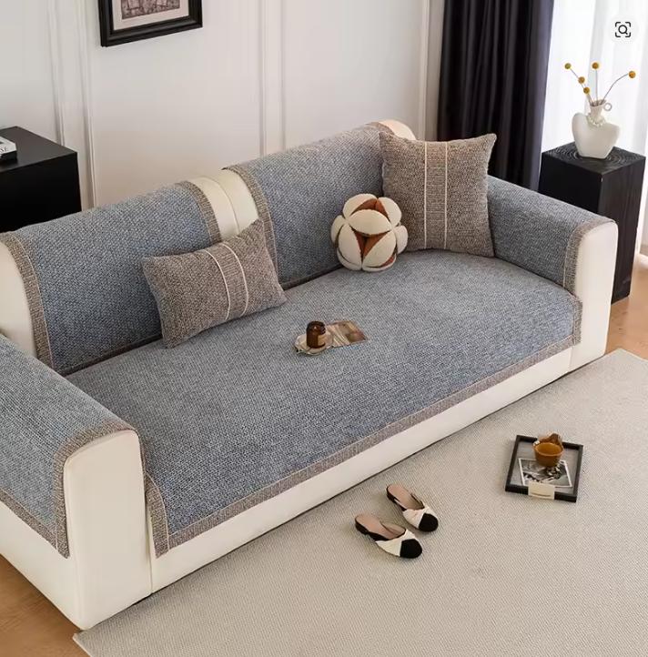 All-Season Anti-Slip Sofa Cushion Simple Leather Sofa Cover Cloth Towel Home Decorative Modern Luxury Living Room Couch Slipcover