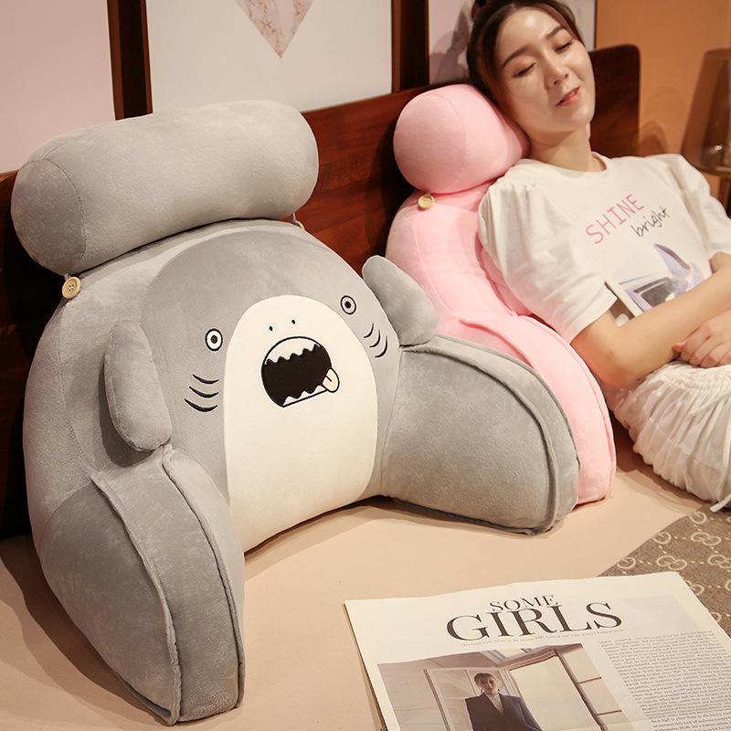 Cute Shark Waist Office Seat Waist Cushion Living Room Sofa Pillow Lunch Break Pillow Female Birthday Gift