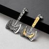 Hip Hop Stainless Steel Jewelry, Classic Norse Mythology Viking Crow Double Head Axe Titanium Steel Men'S Pendant
