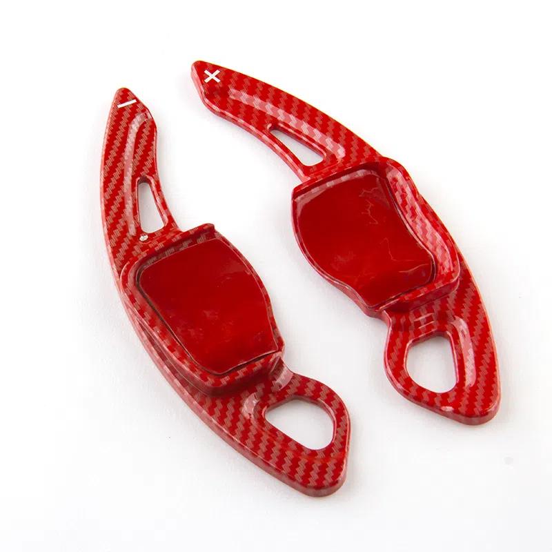 

For Skoda Octavia A7 MK3 5E RS VRS Superb B8 Scala Karoq Kodiaq Car Steering Wheel Shift Paddle Extend Shifters Accessories Red carbon pattern