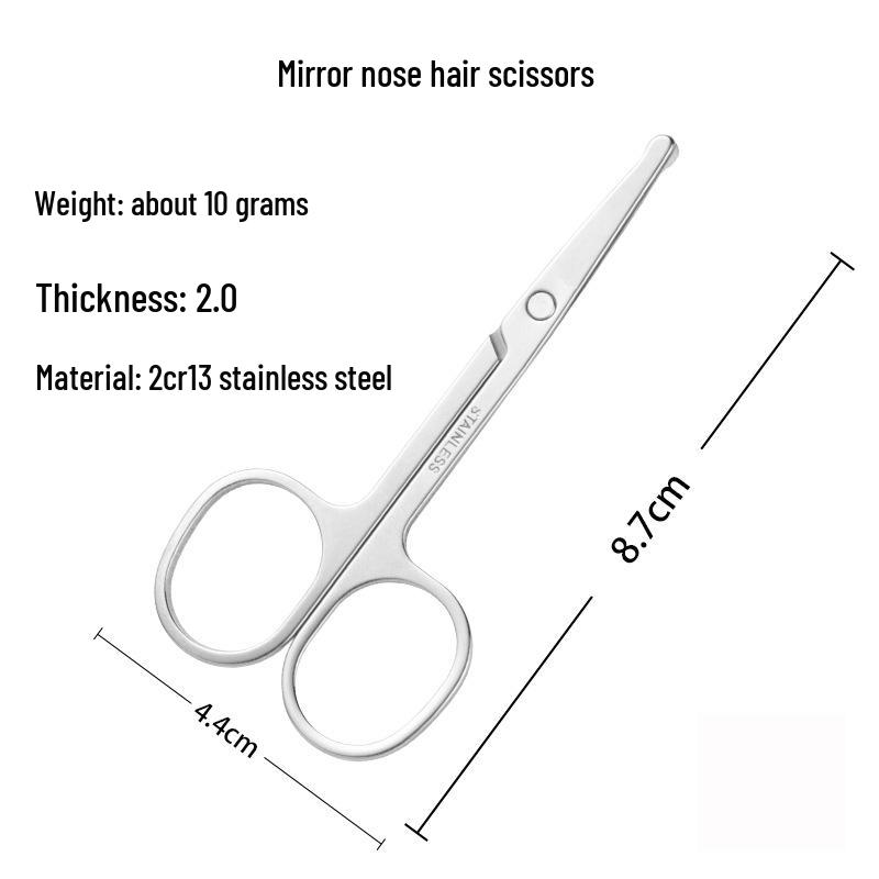 Stainless Steel Nose & Eyebrow Scissors: Pointed & Round Tips, Various Styles for Beauty & Makeup Needs