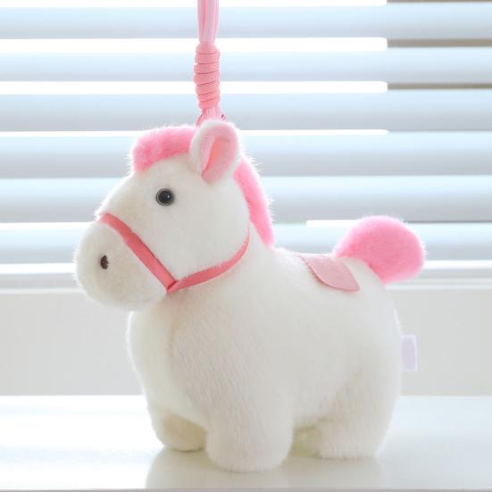 Rainbow Pony Plush Keychain Cute Soft Stuffed Animal Toy for Bag Backpack